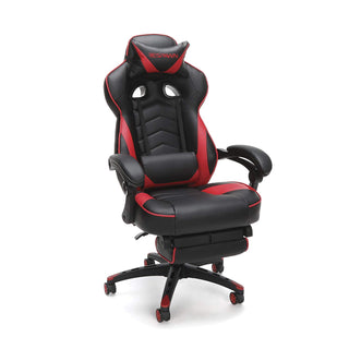 RESPAWN-110 Racing Style Gaming Chair - Reclining Ergonomic Leather Chair with Footrest, Office or Gaming Chair (RSP-110-RED)