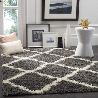 Safavieh Dallas Shag Collection SGD257A Dark Grey and Ivory Area Rug (4' x 6')